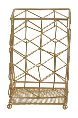 Orsina Elegant Matte Gold Utensil HolderFunctional Kitchen Utensil HolderSecured Base Cooking Utensil Holder from B&Q