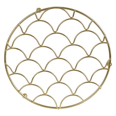 Orsina Deco Matte Gold TrivetStylish Geometric Wire Design For Protecting SurfacesDurable Metal Heat-Resistant from B&Q