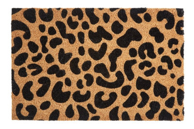 Orsina Leopard Print Coir DoormatBold Animal Print Mat With Durable Pvc BackingHard-Wearing & Dirt-Scraping from B&Q
