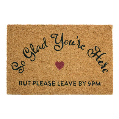 Orsina So Glad You Are Here Coir Doormat from B&Q