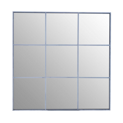 Orsina Square Grid Wall Mirror95Cm Decorative Panel With Silver FrameReflective Wall Art For Luxe Interiors from B&Q