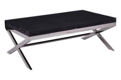 Orsina Black Coffee Table With Cross Base from B&Q
