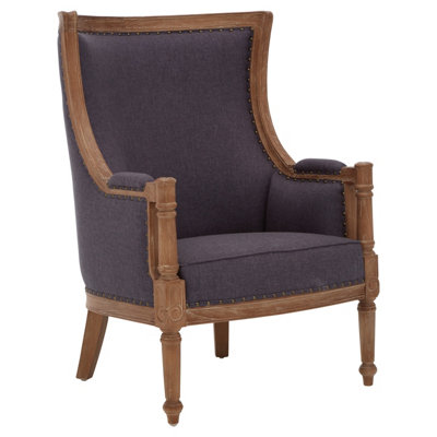 Orsina Cabra Graphite Chair With Sweeping Arms from B&Q
