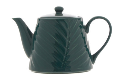 Orsina Botanical Pattern Ceramic Teapot,dark Green Teapot With Embossed Detailing,tea Pot For Herbal Blends from B&Q
