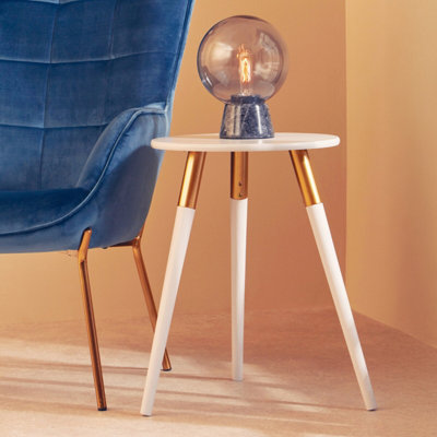Orsina Light Grey Side TableTriangular Small End TableLong Lasting Rounded Top Coffee Table For Indoor from B&Q