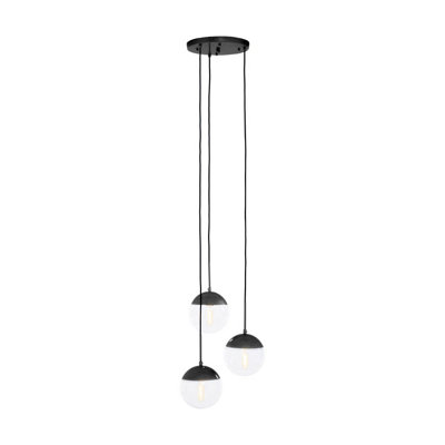 Orsina 3-Light Pendant With Adjustable CordsHanging Cluster Lamp With Globe ShadesCluster Ceiling Fixture from B&Q