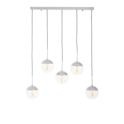 Orsina Industrial Chrome 5 Pendant LightAdjustable Globe Pendant Ceiling Light For Dining TableHanging Light from B&Q