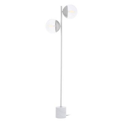 Premier Housewares Interiors By Premier Sturdy Chrome Finish 2 Light Floor LampMinimalist Bedroom LampDouble Glass Globe Tall Lamp On Floor from B&Q