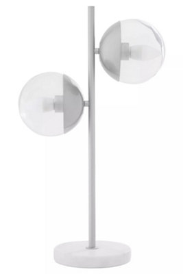 Orsina Versatile Chrome Finish Two Shade Table LampMinimalist Design Bedside LampHandcrafted Lamp On A Table from B&Q