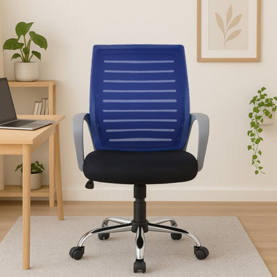 Orsina Ergonomic Blue Home Office ChairComfortable Design Work From Home Office ChairMovable Ergonomic Chair from B&Q