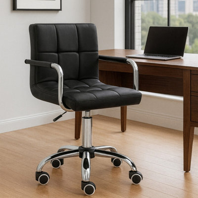 Orsina Black Home Office Chair With Swivel Base from B&Q