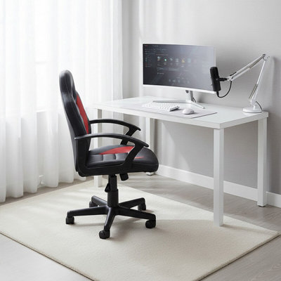 Orsina Ergonomic Black And Red Pu Home Office ChairComfortable Design Work From Home ChairMovable Chair from B&Q
