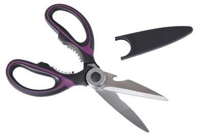 Orsina Comfortable Black And Purple ScissorsEronomic Sharp Blades ScissorsMultipurpose Stainless Steel Scissors from B&Q