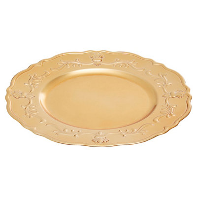 Orsina Minimalist Gold Finish Baroque Charger PlateFunctional Dinner Plate For DinnerReliable Gold Finish Plate from B&Q