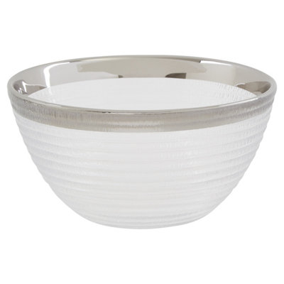 Orsina Ida 15Cm Embossed Glass Bowl With Silver Rim from B&Q