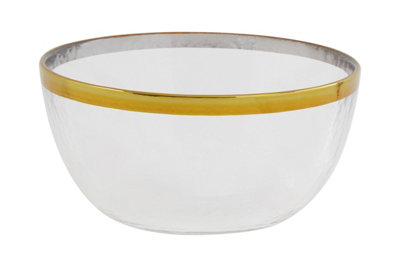 Orsina Ida 15Cm Glass Bowl With Gold Rim from B&Q
