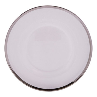 Orsina Ida 33Cm Plain Charger Plate With Silver Rim from B&Q