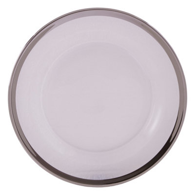 Orsina Ida 21Cm Plain Side Plate With Silver Rim from B&Q