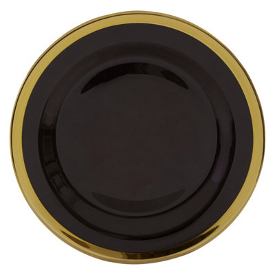 Orsina Ida 27Cm Black Glass Dinner Plate from B&Q