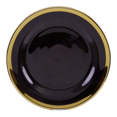 Orsina Ida 21Cm Black Glass Side Plate from B&Q