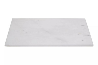 Orsina Rectangular White Marble Chopping And Serving BoardDurable Natural Stone Board For Kitchen Use from B&Q