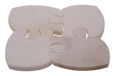 Orsina Set Of Four Marble Jigsaw CoastersDurable Natural Stone Coasters For Home & Kitchen from B&Q