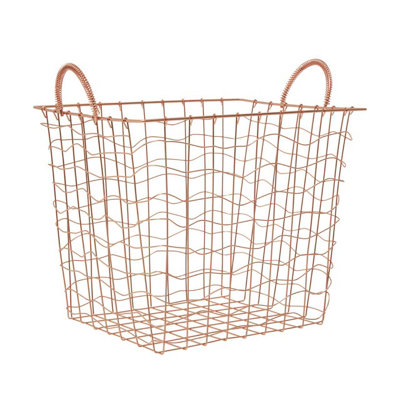 Orsina Stylish Copper Plated BasketFunctional Wireframe Basket For KitchenHigh Quality Contemporary Basket from B&Q