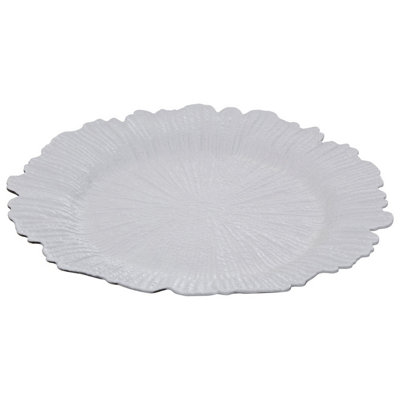Orsina 33Cm Set Of 4 White Finish Reef Charger Plate SetVersatile Dinnerware Set Charger Plates For All Ocassions from B&Q