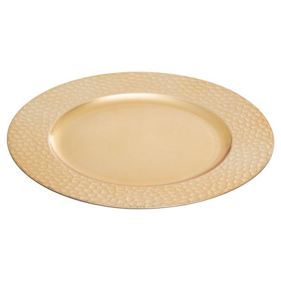 B&Q -  Dia Gold Finish Hammered Charger Plate