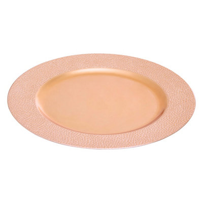 Orsina Minimalist Rose Gold Pebble Effect Charger PlateFunctional Dinner PlateReliable Rose Gold Finish Plate from B&Q