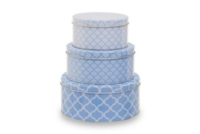 Orsina Set Of 3 Kensington Storage Tins, Metal Canisters With Vintage-Inspired Labels And Lids, Ideal For Tea,