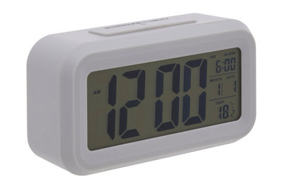 Orsina Grey Lcd Digital ClockCompact And Modern Display With TimeDate And TemperatureBattery-Operated from B&Q