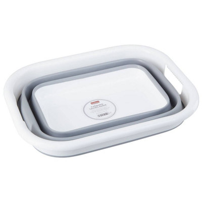 Orsina Collapsible Grey White Laundry Basket from B&Q