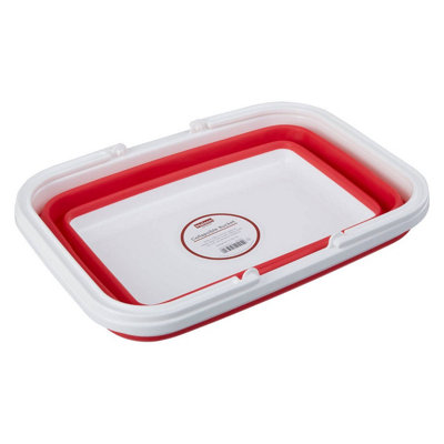 Orsina Collapsible Red Laundry Basket With Handles,space Efficient Organizer,functional Thermoplastic Rubber Basket from B&Q