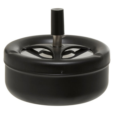 Orsina Large Black Spinning AshtrayPush-Spin Lid Ashtray For Odour Control And Clean DisposalDurable Metal from B&Q