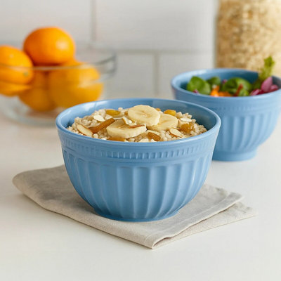 Orsina Versatile Small Blue Mixing BowlDurable Mixing BowlSpacious Lightweight Rounded Serving Salad Bowl from B&Q