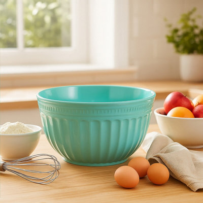 Orsina Versatile Extra Large Green Mixing BowlDurable Mixing BowlLightweight Rounded Serving Salad Bowl from B&Q