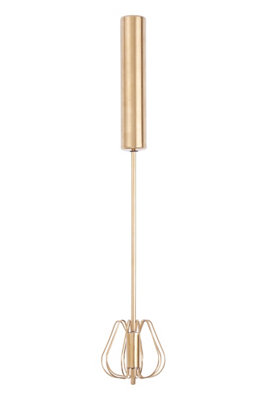 Orsina Innovative Press And Spin Light Gold 35Cm WhiskDurable Stainless Steel WhiskEffortless Mixing Best Whisk from B&Q