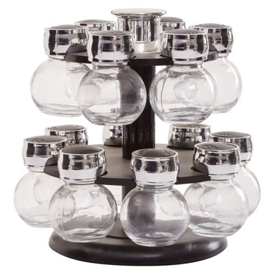 Orsina Revolving Design 2 Tier 14 Bottle Rev Spice RackStainless Steel Lids Spice RackPractical Design Rack from B&Q