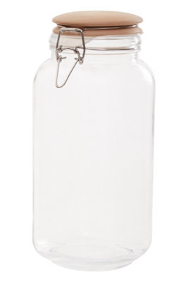 Orsina Durable Square 2150Ml Glass Jar With Wooden LidStylish Glass Jar With LidVersatile Airtight Storage Jars from B&Q