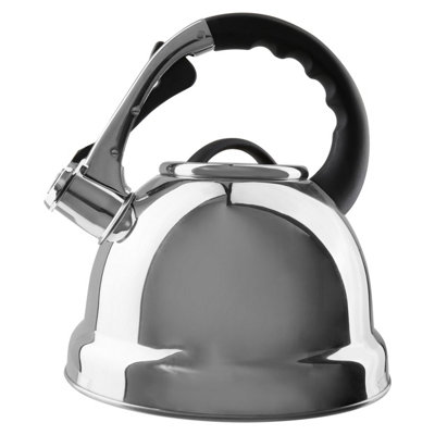 Orsina 3200Ml Mirror Finish Whistling KettleStainless Steel Stovetop Kettle With Whistle & Cool Touch Handle, from B&Q