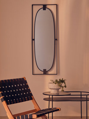 Orsina Rectangular Wall MirrorAntique Wall Mirror In Black FinishModern Wall Mirror For Living Room And Hallway from B&Q