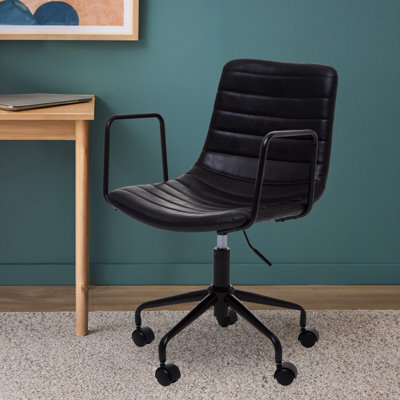 Orsina Ergonomic Black Home Office ChairComfortable Design Work From Home ChairMovable Chair For Bedroom from B&Q