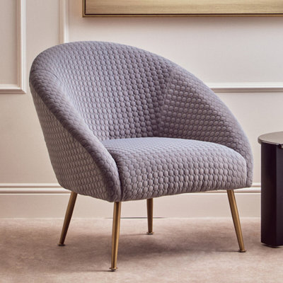 Orsina Grey Occasional ChairLuxury Grey Velvet Occasional ChairComfortably Fashionable Grey And Gold Chair from B&Q