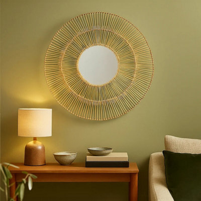 Orsina Batu Natural Rattan Wall Mirror. from B&Q