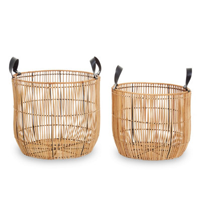 B&Q -  Batu Set Of 2 Natural Rattan Baskets