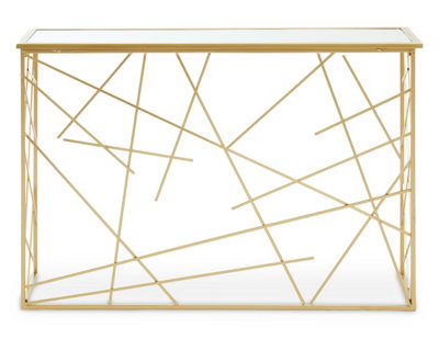Orsina Farran Gold Finish Console Table With Mirror Top from B&Q