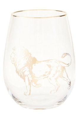 Orsina Comfortable Grip Gold Lion Curved TumblerVersatile Tumbler For PartiesEasy Sipping Restaurant Tumbler from B&Q