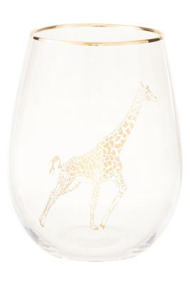 Orsina Versatile Gold Giraffe Curved TumblerComfortable Grip Tumbler For PartiesEasy Sipping Restaurant Tumbler from B&Q