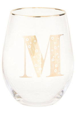 Orsina Comfortable Grip Letter M Curved TumblerVersatile Tumbler For PartiesEasy Sipping Restaurant Tumbler from B&Q